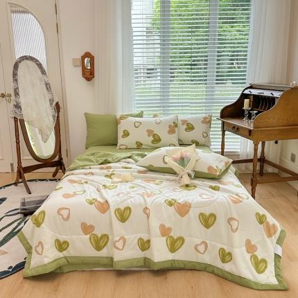 91家纺网 家纺一手货源 找家纺 （总）菲度家纺 2023新款水洗棉麻夏被四件套