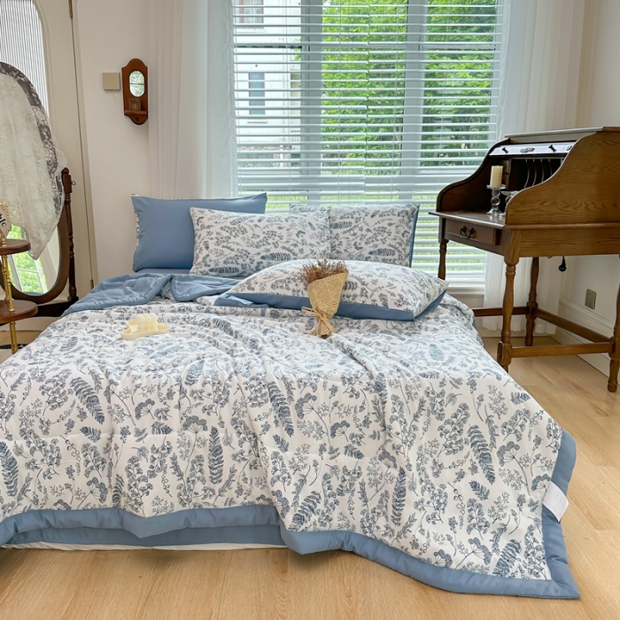 91家纺网 家纺一手货源 找家纺 （总）菲度家纺 2023新款水洗棉麻夏被四件套