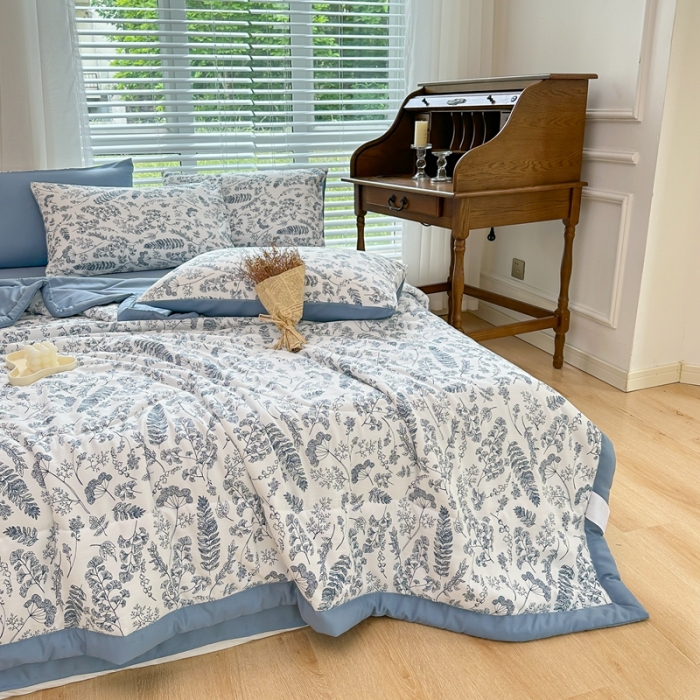 91家纺网 家纺一手货源 找家纺 （总）菲度家纺 2023新款水洗棉麻夏被四件套