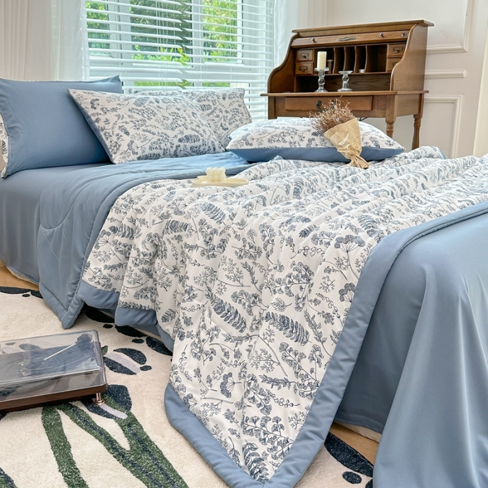 91家纺网 家纺一手货源 找家纺 （总）菲度家纺 2023新款水洗棉麻夏被四件套