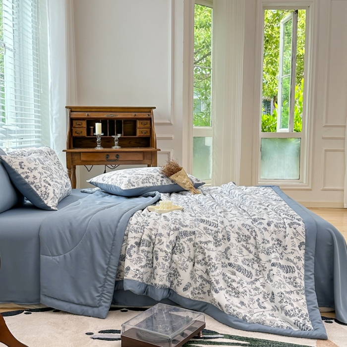 91家纺网 家纺一手货源 找家纺 （总）菲度家纺 2023新款水洗棉麻夏被四件套