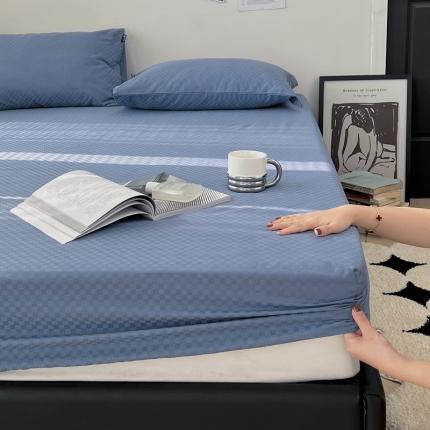 91家纺网 家纺一手货源 找家纺 （总）三朵 2023新款全棉提花贡缎锻格单品床笠