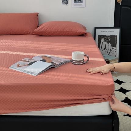 91家纺网 家纺一手货源 找家纺 （总）三朵 2023新款全棉提花贡缎锻格单品床笠