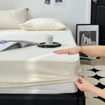 91家纺网 家纺一手货源 找家纺 （总）三朵 2023新款全棉提花贡缎锻格单品床笠