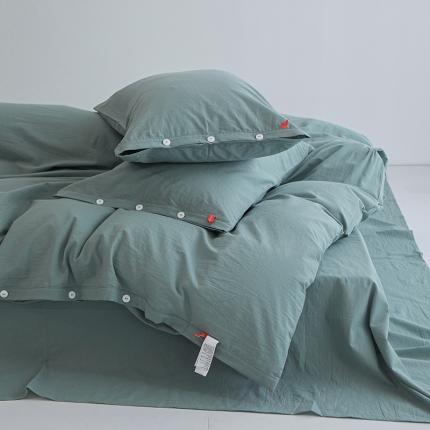 91家纺网 家纺一手货源 找家纺 （总）安莱生活 2023年水洗棉全棉色经色纬高支高密纽扣款工艺四件套