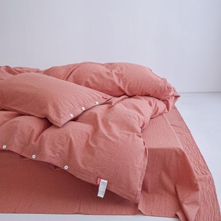 91家纺网 家纺一手货源 找家纺 （总）安莱生活 2023年水洗棉全棉色经色纬高支高密纽扣款工艺四件套