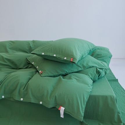 91家纺网 家纺一手货源 找家纺 （总）安莱生活 2023年水洗棉全棉色经色纬高支高密纽扣款工艺四件套