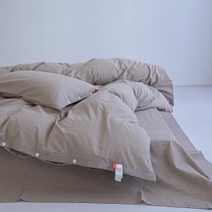 91家纺网 家纺一手货源 找家纺 （总）安莱生活 2023年水洗棉全棉色经色纬高支高密纽扣款工艺四件套