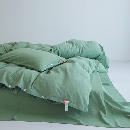 91家纺网 家纺一手货源 找家纺 （总）安莱生活 2023年水洗棉全棉色经色纬高支高密纽扣款工艺四件套