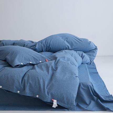 91家纺网 家纺一手货源 找家纺 （总）安莱生活 2023年水洗棉全棉色经色纬高支高密纽扣款工艺四件套