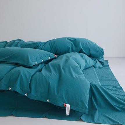 91家纺网 家纺一手货源 找家纺 （总）安莱生活 2023年水洗棉全棉色经色纬高支高密纽扣款工艺四件套