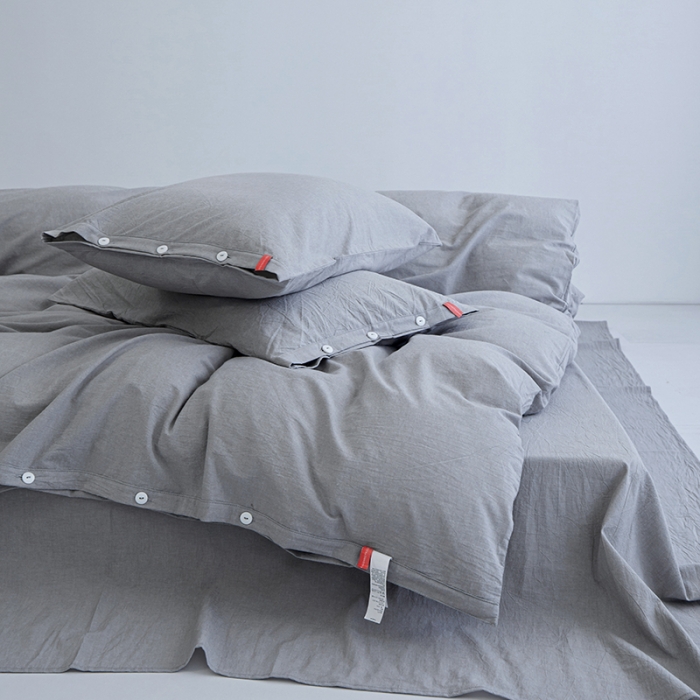 91家纺网 家纺一手货源 找家纺 （总）安莱生活 2023年水洗棉全棉色经色纬高支高密纽扣款工艺四件套