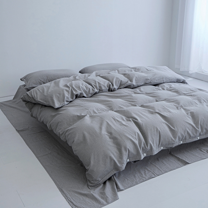 91家纺网 家纺一手货源 找家纺 （总）安莱生活 2023年水洗棉全棉色经色纬高支高密纽扣款工艺四件套