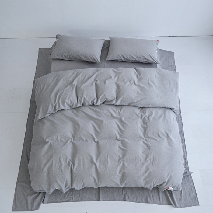 91家纺网 家纺一手货源 找家纺 （总）安莱生活 2023年水洗棉全棉色经色纬高支高密纽扣款工艺四件套