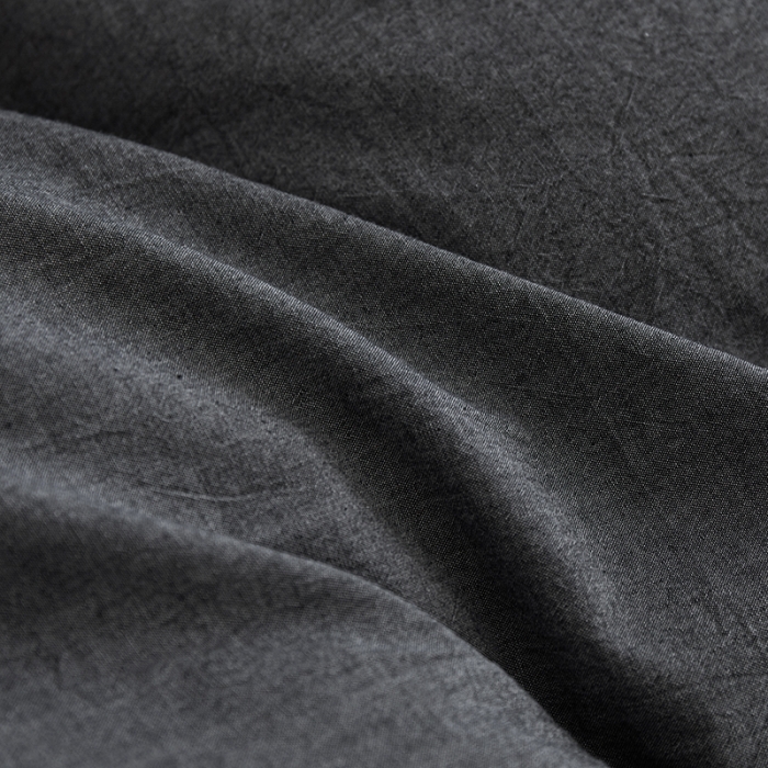 91家纺网 家纺一手货源 找家纺 安莱生活 2023年水洗棉全棉色经色纬高支高密纽扣款工艺四件套 深灰