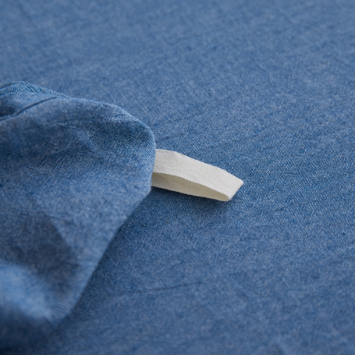 91家纺网 家纺一手货源 找家纺 安莱生活 2023年水洗棉全棉色经色纬高支高密纽扣款工艺四件套 深蓝