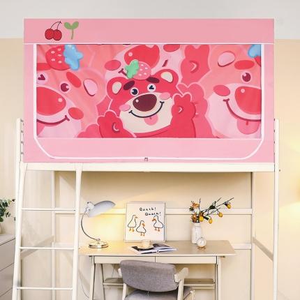 91家纺网 家纺一手货源 找家纺 （总）安金 2023新款涂层99％强遮光学生蚊帐床帘一体印花