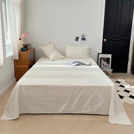 （总）三朵 2023新款全棉提花贡缎锻格单品床单