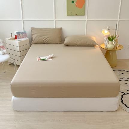 盼季 2023新款水洗棉床笠三件套防滑床罩席梦思全包围保护套 杏色