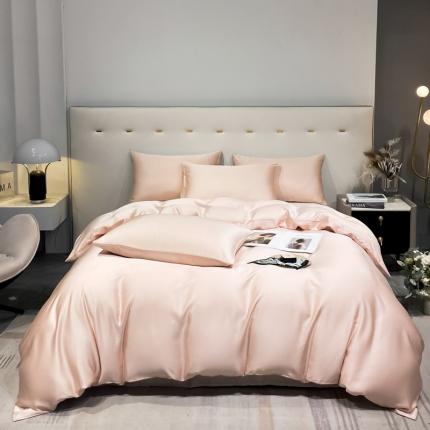 盼季 2023新款夏季水洗冰丝四件套丝滑裸睡高克重真丝天丝宿舍三件套 高级粉玉