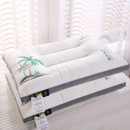 91家纺网 家纺一手货源 找家纺 拾光 2023新款针织乳胶刺绣柔软透气高端护颈枕