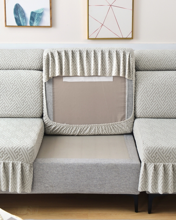 91家纺网 家纺一手货源 找家纺 千彤沙发垫 2023新款裙边-韵律系列沙发套罩-沙发笠 银灰