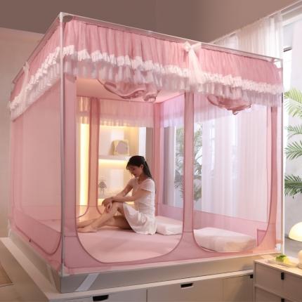 91家纺网 家纺一手货源 找家纺 （总）迪凡保罗 2025新款2314五开门自连接烤漆外穿杆坐床蚊帐