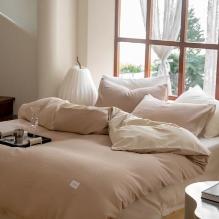 时光里 2023新款60支全棉华夫格单品被套 卡其