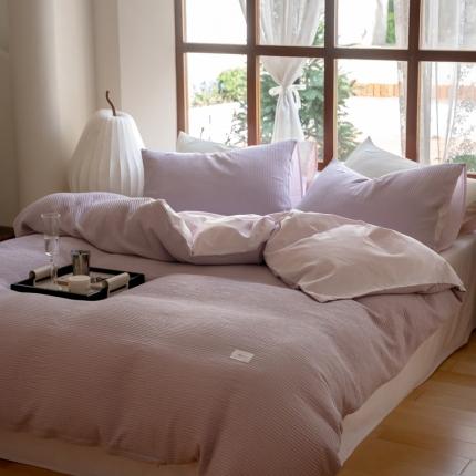 时光里 2023新款60支全棉华夫格单品被套 香芋紫