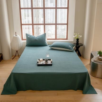 时光里 2023新款60支全棉华夫格单品床单 黛绿