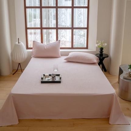 时光里 2023新款60支全棉华夫格单品床单 蜜粉