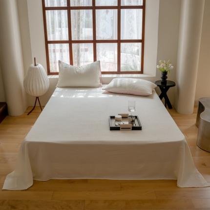 时光里 2023新款60支全棉华夫格单品床单 奶油白