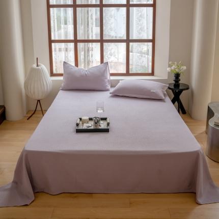 时光里 2023新款60支全棉华夫格单品床单 香芋紫