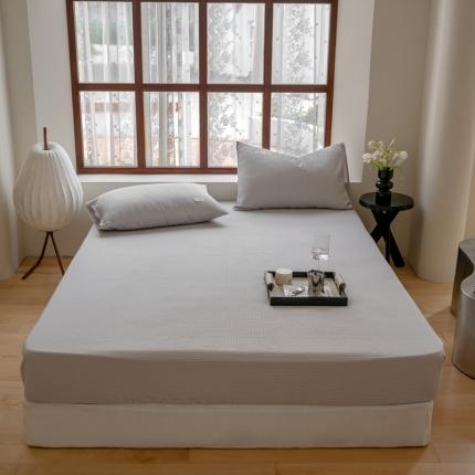 时光里 2023新款60支全棉华夫格单品床笠 浅灰