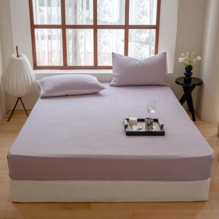 时光里 2023新款60支全棉华夫格单品床笠 香芋紫