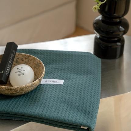 91家纺网 家纺一手货源 找家纺 时光里 2023新款60支全棉华夫格单品枕套 黛绿