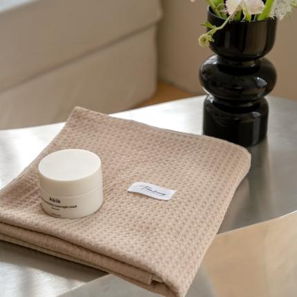 91家纺网 家纺一手货源 找家纺 时光里 2023新款60支全棉华夫格单品枕套 卡其