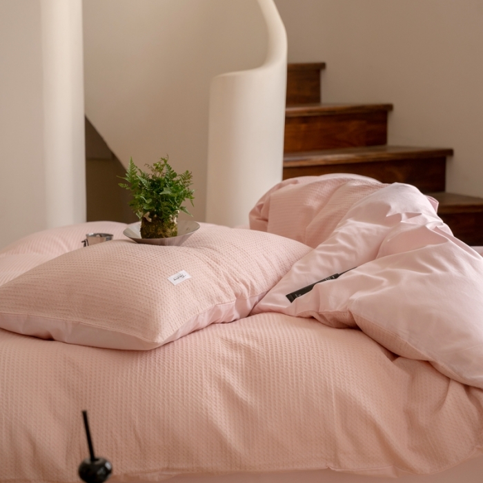 91家纺网 家纺一手货源 找家纺 （总）时光里 2023新款60支全棉华夫格单品枕套