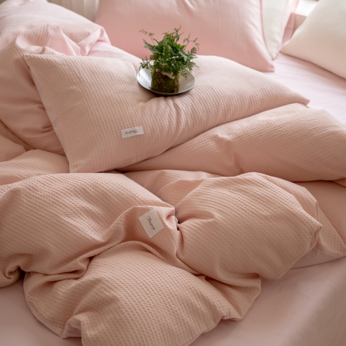 91家纺网 家纺一手货源 找家纺 （总）时光里 2023新款60支全棉华夫格单品枕套