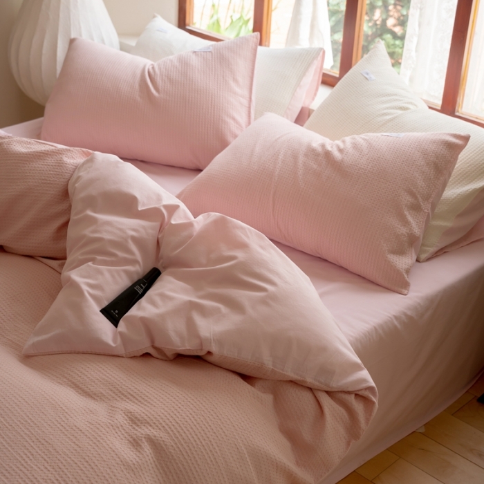 91家纺网 家纺一手货源 找家纺 （总）时光里 2023新款60支全棉华夫格单品枕套