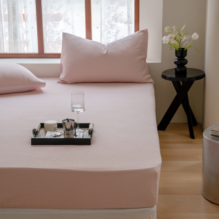 91家纺网 家纺一手货源 找家纺 （总）时光里 2023新款60支全棉华夫格单品枕套