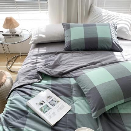 91家纺网 家纺一手货源 找家纺 （总）价格下调三沁2025最新A类大豆纤维全棉色织水洗棉夏被四件套夏凉被空调被子无印良品