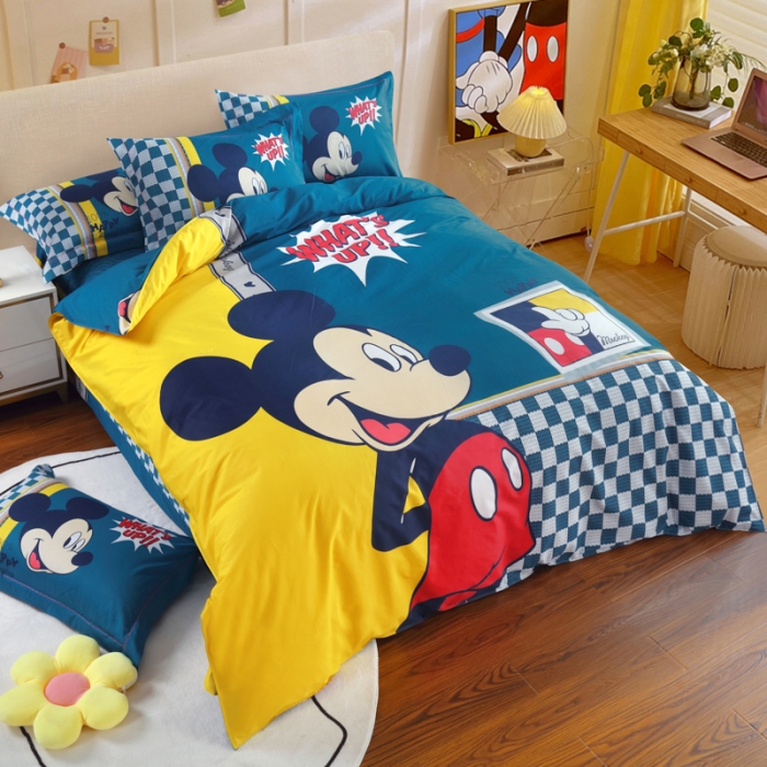 91家纺网 家纺一手货源 找家纺 OL家纺 2023新款迪士尼全棉四件套 奇幻米奇