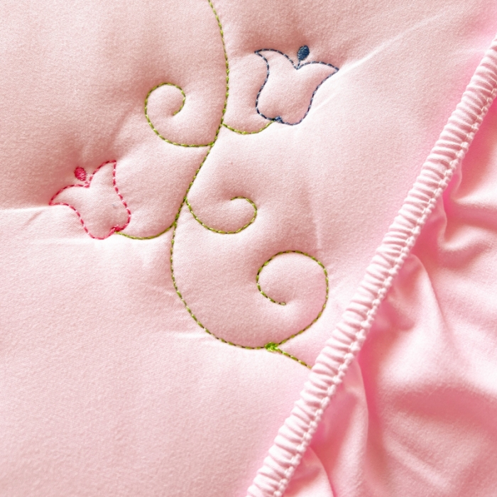 91家纺网 家纺一手货源 找家纺 尊康家纺（原磊科） 2024新款金铃花系列亲肤奶昔白夹棉花边款床笠 金铃花-豆沙粉