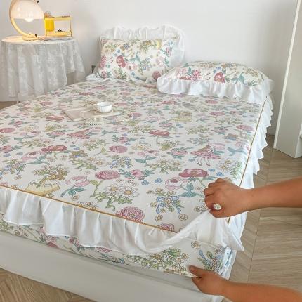 91家纺网 家纺一手货源 找家纺 （总）简宜家居 2023新款40支纯棉小清新A版花边床笠