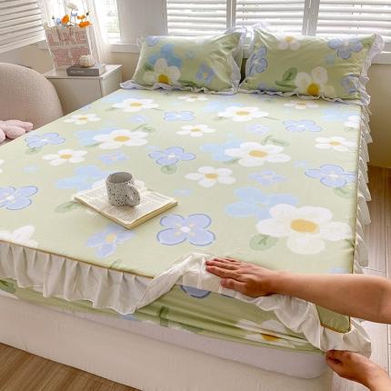 91家纺网 家纺一手货源 找家纺 （总）简宜家居 2023新款40支纯棉小清新A版花边床笠