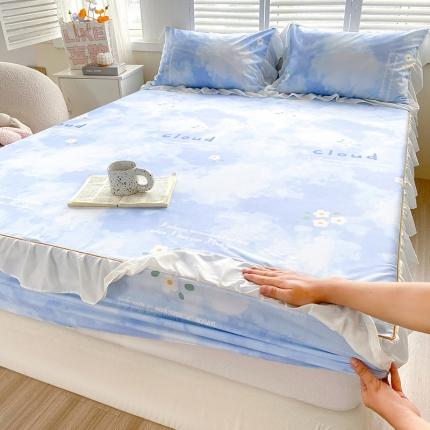 91家纺网 家纺一手货源 找家纺 （总）简宜家居 2023新款40支纯棉小清新A版花边床笠