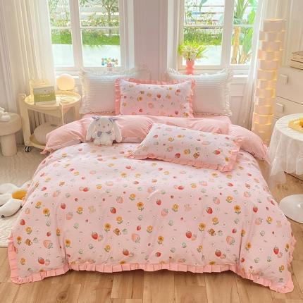 91家纺网 家纺一手货源 找家纺 （总）八十八家纺 2023新款全棉韩版花边四件套