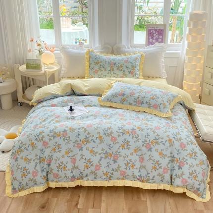 91家纺网 家纺一手货源 找家纺 （总）八十八家纺 2023新款全棉韩版花边四件套