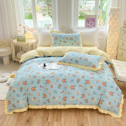 91家纺网 家纺一手货源 找家纺 （总）八十八家纺 2023新款全棉韩版花边四件套